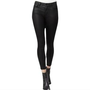 Sanctuary Black Coated Cropped High Rise‎ Stretch Skinny Jeans Plus Size 22W New